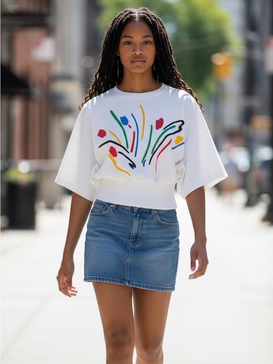 Peter Popovitch Tops - Vintage 90’s Abstract Floral Batwing Top